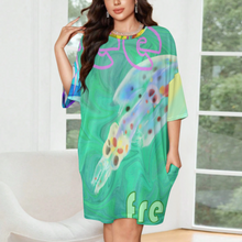 Lade das Bild in den Galerie-Viewer, Multi-Image-Design Damen / Frauen Eisseide Lockeres Große Größe T-Shirt Home Kurzarm Pyjama Nachthemd LM475 mit Fotos Muster Text Logo selbst gestalten und bedrucken
