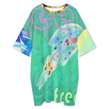 Lade das Bild in den Galerie-Viewer, Multi-Image-Design Damen / Frauen Eisseide Lockeres Große Größe T-Shirt Home Kurzarm Pyjama Nachthemd LM475 mit Fotos Muster Text Logo selbst gestalten und bedrucken
