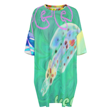 Lade das Bild in den Galerie-Viewer, Multi-Image-Design Damen / Frauen Eisseide Lockeres Große Größe T-Shirt Home Kurzarm Pyjama Nachthemd LM475 mit Fotos Muster Text Logo selbst gestalten und bedrucken

