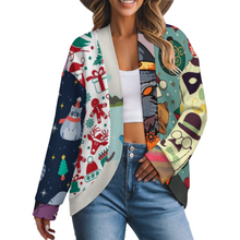 Lade das Bild in den Galerie-Viewer, Multi-Image-Druck Damen / Frauen Pullover Strickjacke mit weit überschnittenen Schultern und langen Ärmeln LM561 mit Fotos Muster Text Logo selbst gestalten und bedrucken
