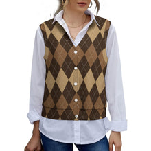 Lade das Bild in den Galerie-Viewer, Damen / Frauen Pullover Ärmellose Strickjacke LM562 mit Fotos Muster Text Logo selbst gestalten und bedrucken
