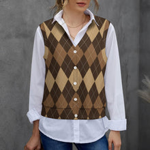 Lade das Bild in den Galerie-Viewer, Damen / Frauen Pullover Ärmellose Strickjacke LM562 mit Fotos Muster Text Logo selbst gestalten und bedrucken

