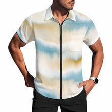Lade das Bild in den Galerie-Viewer, Einzelbild-Design Herren / Männer Kurzarmhemd mit Reißverschluss LM816 mit Foto Design Motiv Text selbst gestalten und bedrucken
