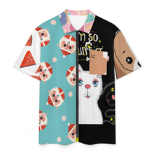 Lade das Bild in den Galerie-Viewer, Multi-Image-Design Herren / Männer Kurzarmhemd mit Reißverschluss LM816 mit Foto Design Motiv Text selbst gestalten und bedrucken
