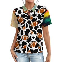 Lade das Bild in den Galerie-Viewer, Multi-Image-Druck Damen / Frauen POLO Shirt mit gerader Schulter und Knopfleiste LTPL22 mit Fotos Muster Text Logo selbst gestalten und bedrucken
