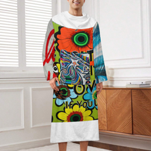 Lade das Bild in den Galerie-Viewer, Multi-Image-Druck Unisex Langarm Plüschiger bequemer Wickelmantel Pyjama LYQ129 mit Fotos Muster Text Logo selbst gestalten und bedrucken
