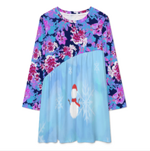Lade das Bild in den Galerie-Viewer, Multi-Image-Design Damen / Frauen Fashion Langarm Kleid Freizeitkleid mit Spleißen-Still F72Q mit Foto Design Motiv Text selbst gestalten und bedrucken
