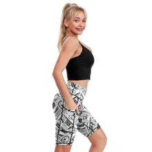 Lade das Bild in den Galerie-Viewer, Multi-Image-Design Damen / Frauen Sport Yoga Hose Leggings Knielang Y011B mit Foto Design Motiv Text selbst gestalten und bedrucken
