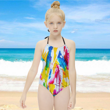 Lade das Bild in den Galerie-Viewer, Multi-Image-Design Kinder Mädchen Badeanzug Bikini NT017 mit Foto Design Motiv Text selbst gestalten und bedrucken
