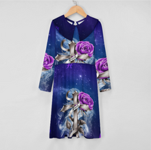 Lade das Bild in den Galerie-Viewer, Multi-Image-Design Mädchen Langarm Kleid Jerseykleid A-Linien-Kleid F6Q mit Foto Design Motiv Text selbst gestalten und bedrucken
