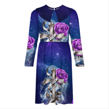 Lade das Bild in den Galerie-Viewer, Multi-Image-Design Mädchen Langarm Kleid Jerseykleid A-Linien-Kleid F6Q mit Foto Design Motiv Text selbst gestalten und bedrucken
