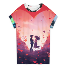 Lade das Bild in den Galerie-Viewer, Multi-Image-Design Damen / Frauen T-Shirt mit überschnittenen Schultern und kurzen Ärmeln NT105 mit Foto Design Motiv Text selbst gestalten und bedrucken (Simple Design)

