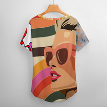 Lade das Bild in den Galerie-Viewer, Multi-Image-Druck Ice Silk Short Sleeve Shirt V-Neck T-Shirt NZ109 - Damen / Frauen - selbst gestalten und bedrucken
