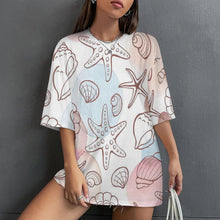 Lade das Bild in den Galerie-Viewer, Voll Druck Reiner Baumwolle Locker geschnittenes T-Shirt mit überschnittenen Schultern und mittellangen Ärmeln S28T mit Foto Design Motiv Text selbst gestalten und bedrucken
