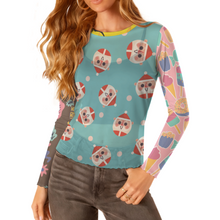 Lade das Bild in den Galerie-Viewer, Multi-Image-Druck Damen / Frauen Langärmeliges Mesh T-Shirt SDS2504 mit Foto Design Motiv Text selbst gestalten und bedrucken
