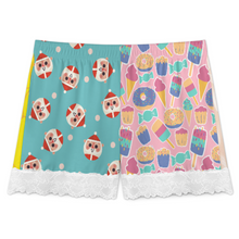 Lade das Bild in den Galerie-Viewer, Multi-Image-Druck Damen / Frauen kurze Pyjamahose mit Spitzenbesatz SDS2516 mit Fotos Muster Text Logo selbst gestalten und bedrucken
