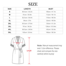 Lade das Bild in den Galerie-Viewer, Einzelbild-Design Damen/Frauen Kurzärmeliger Bademantel Pyjama mit Gürtel und Spitzenbesatz SDS2517 mit Foto Design Motiv Text selbst gestalten und bedrucken
