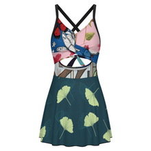 Lade das Bild in den Galerie-Viewer, Multi-Image-Druck Damen / Frauen SDS513 Rückenfreier Tief-V One-piece Swimsuit Badeanzug mit Fotos Muster Text Logo selbst gestalten und bedrucken
