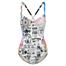 Lade das Bild in den Galerie-Viewer, Multi-Image-Druck Damen / Frauen One-piece Swimsuit Badeanzug SDSYY001 mit Fotos Muster Text Logo selbst gestalten und bedrucken

