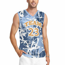 Lade das Bild in den Galerie-Viewer, Einzelbild-Design Herren / Männer Basketball Weste mit V-Ausschnitt TK mit Foto Design Motiv Text selbst gestalten und bedrucken
