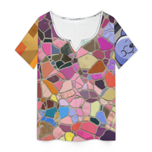Lade das Bild in den Galerie-Viewer, Multi-Image-Design Damen / Frauen Kleines Kurzarm-T-Shirt mit V-Ausschnitt VDT mit Foto Design Motiv Text selbst gestalten und bedrucken (Simple Design)
