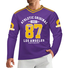 Lade das Bild in den Galerie-Viewer, Herren / Männer Rugby Trikot langes T-Shirt WL mit Foto Design Motiv Text selbst gestalten und bedrucken (Simple Design)
