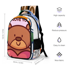 Lade das Bild in den Galerie-Viewer, Multi-Image-Design Taschen Rucksack Schultasche Schulrucksack mit Fotos Muster Text Logo selbst gestalten und bedrucken
