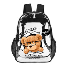 Lade das Bild in den Galerie-Viewer, 17 Zoll Transparente Rucksack Schultasche mit Fotos Muster Text Logo selbst gestalten und bedrucken
