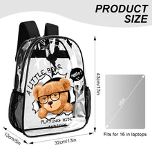 Lade das Bild in den Galerie-Viewer, 17 Zoll Transparente Rucksack Schultasche mit Fotos Muster Text Logo selbst gestalten und bedrucken
