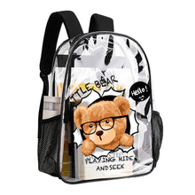 Lade das Bild in den Galerie-Viewer, 17 Zoll Transparente Rucksack Schultasche mit Fotos Muster Text Logo selbst gestalten und bedrucken
