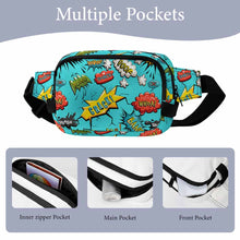 Lade das Bild in den Galerie-Viewer, Quadratische doppellagige Bauchtasche Waistbag Hüfttasche Waist Bag XB0610007 für Herren Damen mit Foto Design Motiv Text selbst gestalten und bedrucken
