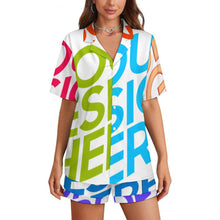 Lade das Bild in den Galerie-Viewer, Multi-Image-Druck Damen / Frauen Kurze Schlafanzug Shorty Pyjama Set LM093 mit Foto Design Motiv Text selbst gestalten und bedrucken
