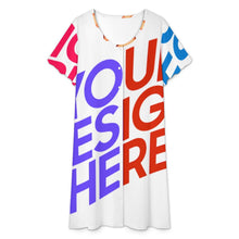 Lade das Bild in den Galerie-Viewer, Multi-Image-Design Damen / Frauen Kragenloses Longshirt LM501 mit Foto Design Motiv Text selbst gestalten und bedrucken
