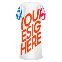 Lade das Bild in den Galerie-Viewer, Multi-Image-Design Damen / Frauen Kragenloses Longshirt LM501 mit Foto Design Motiv Text selbst gestalten und bedrucken
