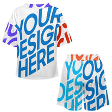 Lade das Bild in den Galerie-Viewer, Multi-Image-Design Damen / Frauen V-Ausschnitt Shorty Pyjama Set B98TZ mit Foto Design Motiv Text selbst gestalten und bedrucken
