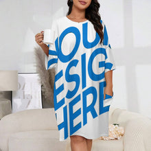Lade das Bild in den Galerie-Viewer, Einzelbilddruck Damen / Frauen Lockeres Große Größe T-Shirt Home Kurzarm Pyjama Nachthemd LM475 mit Fotos Muster Text Logo selbst gestalten und bedrucken
