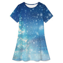 Lade das Bild in den Galerie-Viewer, Short-sleeved Dress Christmas Tree, Starlight, Stars, Winter
