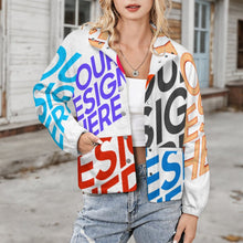 Lade das Bild in den Galerie-Viewer, Multi-Image-Druck Damen / Frauen Sweatjacke Stand-Up Collar LM552 mit Fotos Muster Text Logo selbst gestalten und bedrucken
