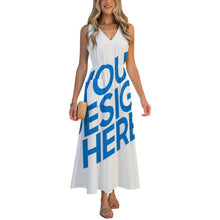 Lade das Bild in den Galerie-Viewer, Einzelbilddruck Damen / Frauen Ärmelloses Kleid mit V-Ausschnitt C22Q mit Fotos Muster Text Logo selbst gestalten und bedrucken
