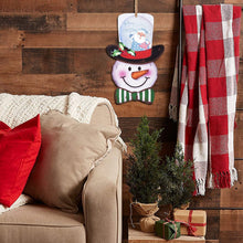 Lade das Bild in den Galerie-Viewer, Personalisiertes Türschild für Weihnachten aus Holz | Schneemann Willkommensschild
