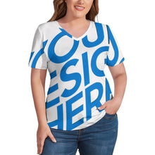 Lade das Bild in den Galerie-Viewer, Einzelbild-Design Ice Silk Short Sleeve Shirt V-Neck T-Shirt NZ109 - Damen / Frauen - selbst gestalten und bedrucken
