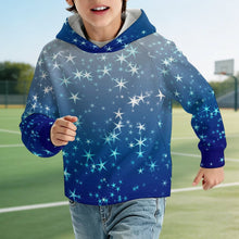 Lade das Bild in den Galerie-Viewer, Raglan Sleeve Hoodie Stars, Blue, Gradients
