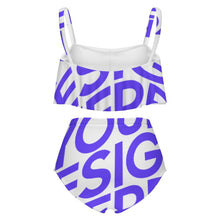 Lade das Bild in den Galerie-Viewer, 2024 NEW Zweiteiliger Tankini Badeanzug Bustier Bikini Set Damen / Frauen mit Rüschen mit hoher Taille MSYX464 mit Foto Design Motiv Text selbst gestalten und bedrucken (Simple Design)
