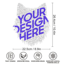 Lade das Bild in den Galerie-Viewer, Unregelmäßiges Holzpuzzles (Wolfskopfform) JJ0533027 mit Fotos Muster Text selbst gestalten und bedrucken
