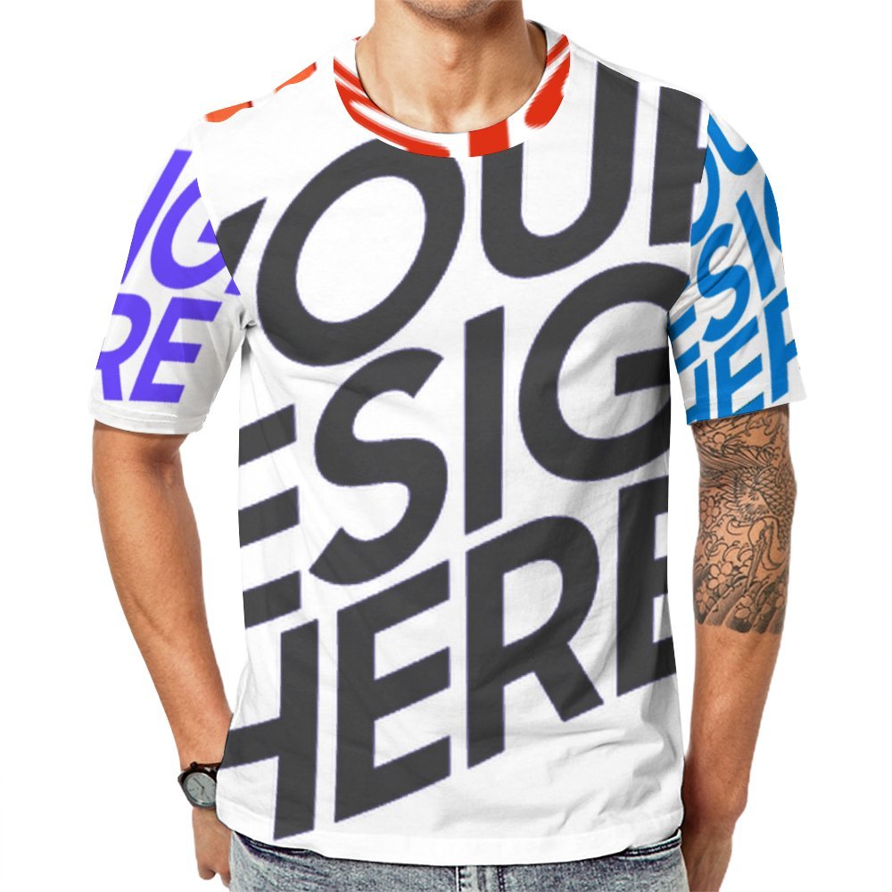Multi-Image-Design Damen / Herren T-Shirt mit Volldruck NT mit Foto Design Motiv Text selbst gestalten und bedrucken (Simple Design) (Sonderangebot)