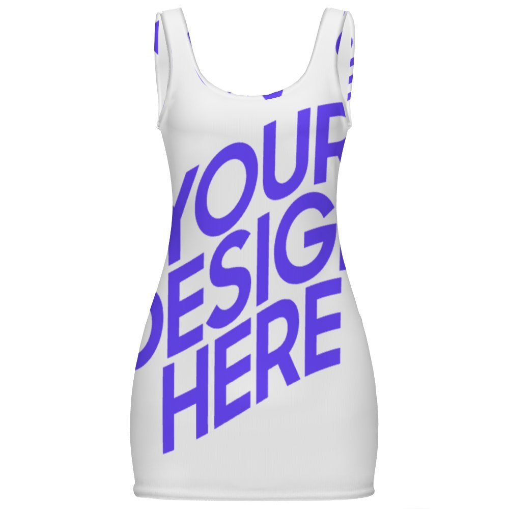 Sommer Sexy Enge Kleid Kurzes Hipster-Kleid mit Schulterriemen für Frauen mit Foto Design Motiv Text selbst gestalten und bedrucken (Simple Design)