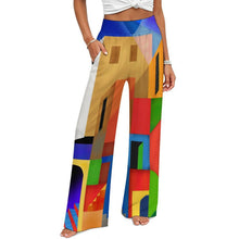 Lade das Bild in den Galerie-Viewer, Damen Highwaist Marlene-Hose mit Smock-Bündchen – weich, weit und individuell bedruckbar
