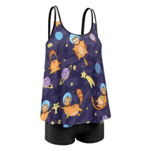Lade das Bild in den Galerie-Viewer, Tankini mit Rock &amp; Shorts | Bauchweg Badekleid Damen (S-3XL)

