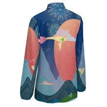 Lade das Bild in den Galerie-Viewer, Damen Retro-Bluse personalisieren | Langarm V-Ausschnitt Bluse
