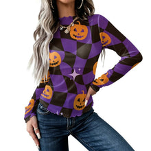 Lade das Bild in den Galerie-Viewer, High-neck Long-sleeved Mesh Top 1 (35)
